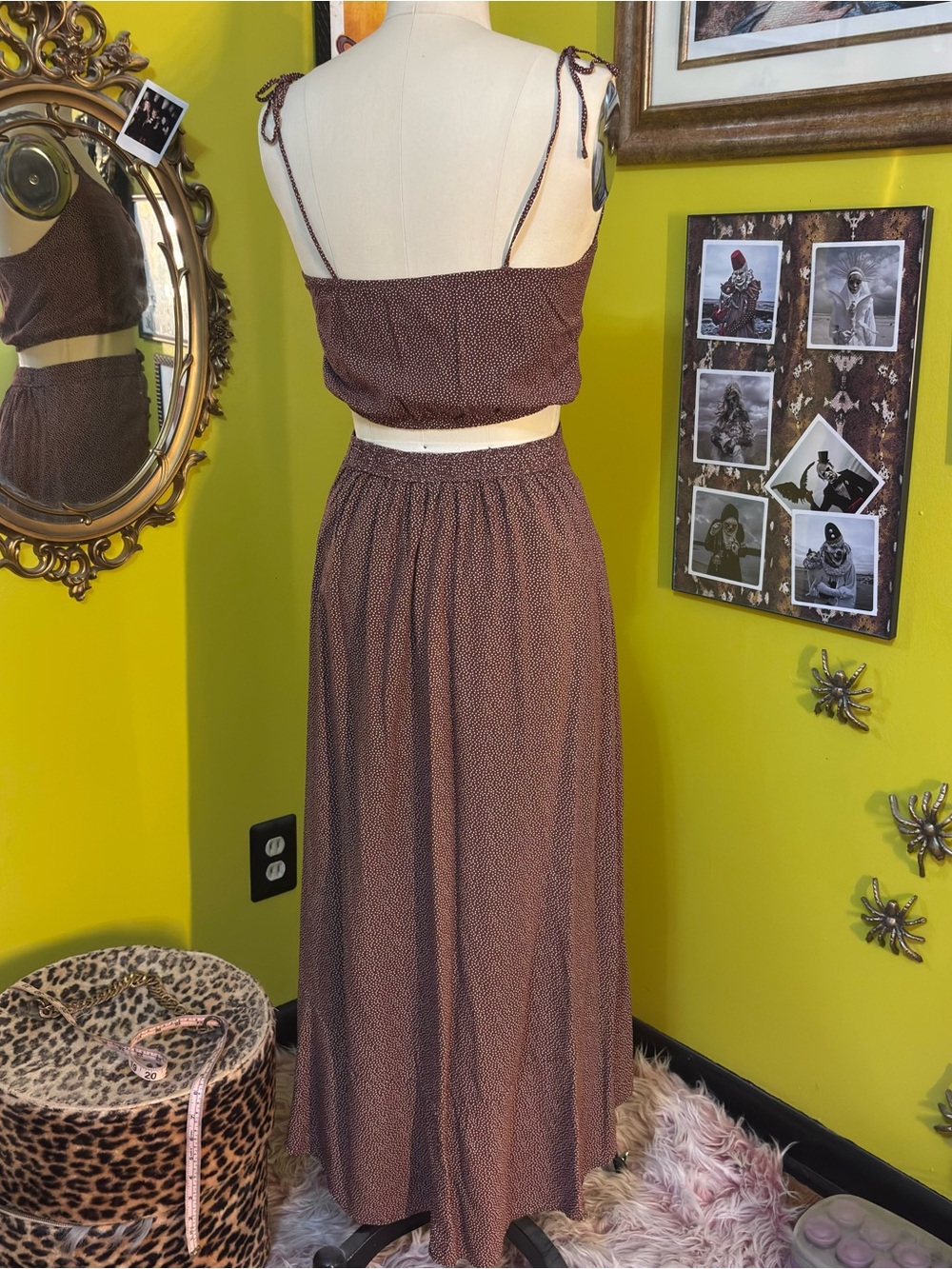 Abercrombie & Fitch Brown Button-Front Midi Skirt Set X Small - Picture 6 of 8